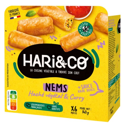 HARI&CO Nems Haché Végétal & Curry 120g