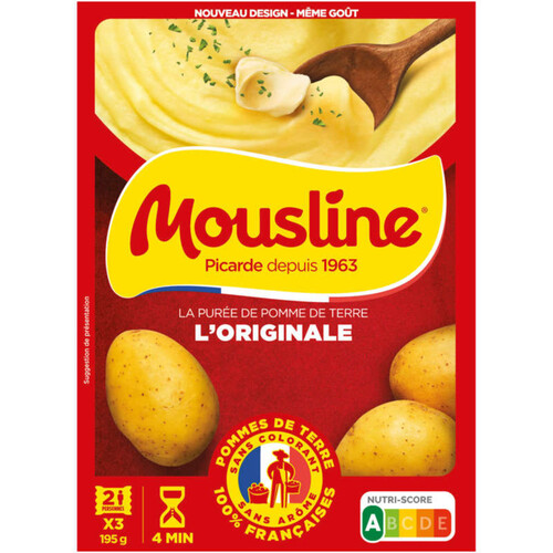 Maggi Purée Nature de Pommes de Terre Françaises Sachet x3 - 195g