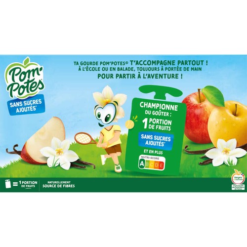 Pom'Potes Compotes Gourdes Pomme Vanille 12x90g