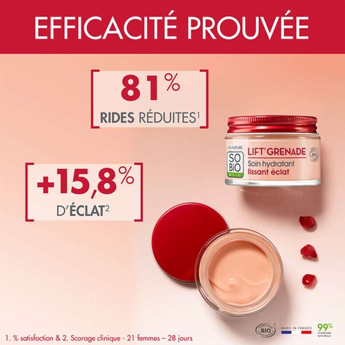 SO'BIO Étic Lift'Grenade Soin Hydratant Lissant Éclat Bio 50ml