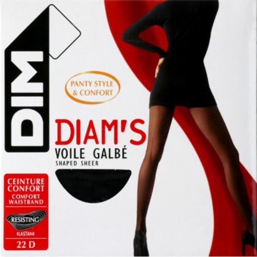 Collant Voile Galbé, Noir, 22D, Diam'S, DIM - T3