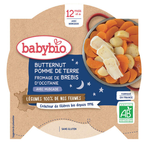 Babybio Assiette Butternut, Pommes de Terre, Fromage 230g