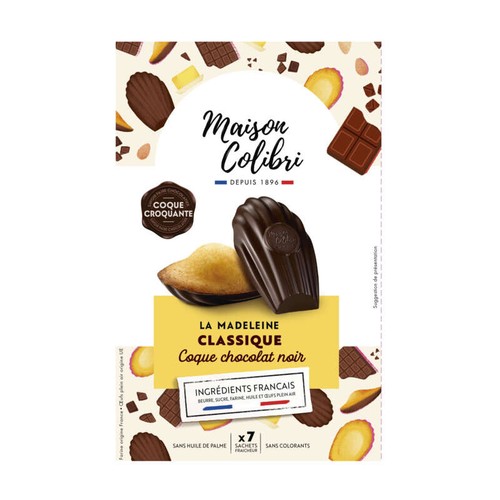 Maison Colibri La Madeleine Classique Coque Chocolat Noir 182g