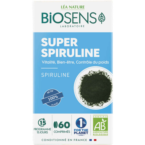 Biosens Super Spiruline Comprime Vitalité Bien Etre Bio X60