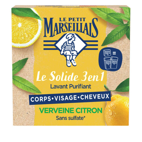 Le Petit Marseillais Le Solide 3en1 Lavant Purifiant Verveine/Citron 80g