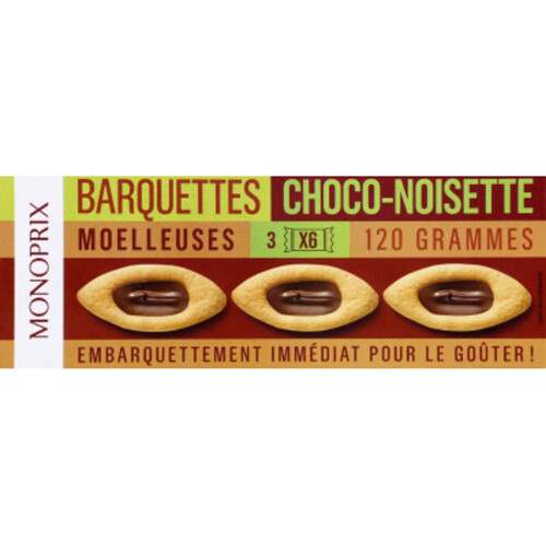 Monoprix Barquettes Moelleuses Choco-Noisettes 120g