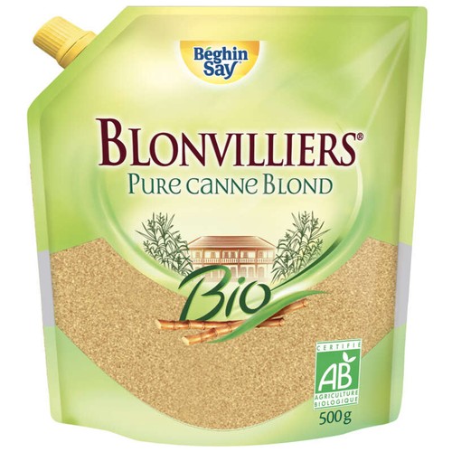 Blonvilliers Sucre roux de canne Bio le pack de 500g