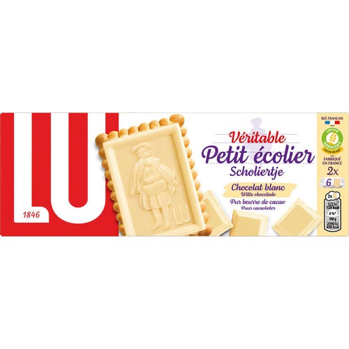 Lu Petit Écolier Petit beurre Biscuits nappés au Chocolat Blanc 150g