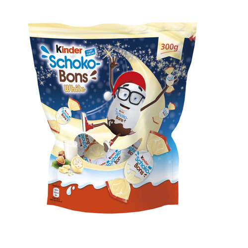 Kinder Shoko-bons Chocolat Blanc Fourrés Lait Et Noisettes 300g