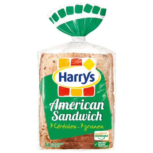 Harrys Pain de Mie American Sandwich 7 céréales 550g.