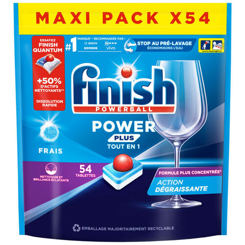 Finish Power Plus Tout en 1 Tablette Lave-Vaisselle *54