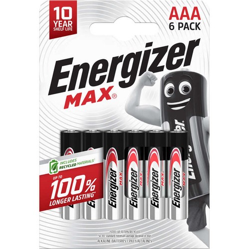 Energizer Pile Alcalines Max AAA/LR03, pack de 6