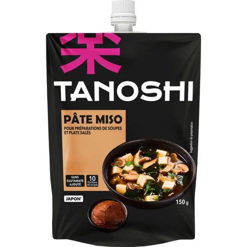 Tanoshi Pâte Miso pour préparation soupes et plats salés 150g
