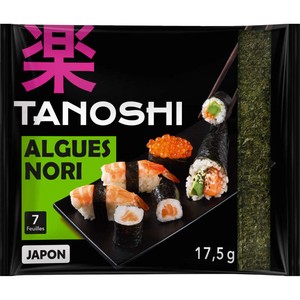 Tanoshi Japon Algues Nori Grillées Pour Sushi et Maki 17,5g