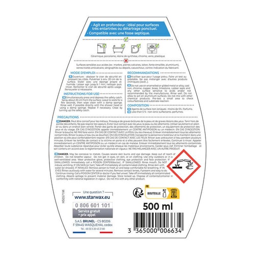 Starwax Détartrant assainissant salle de bains 500ml