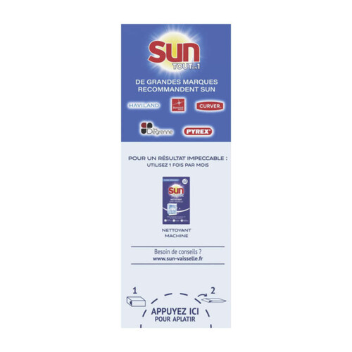 Sun Tablettes Lave-Vaisselle Tout en 1 Purifie et Protège Ecolabel x45
