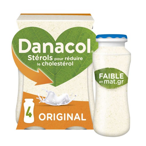 Danacol Yaourt à boire nature 0% 4x100g