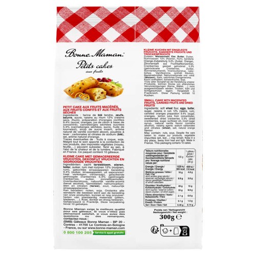Bonne Maman 10 Petits cakes fruits 300g