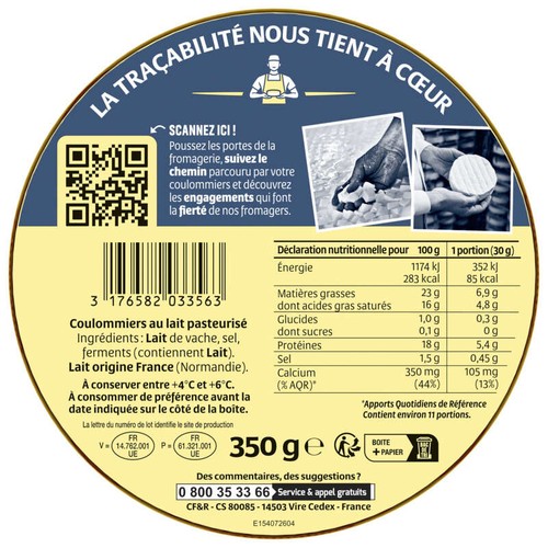 Cœur De Lion Coulommiers Doux Et Crémeux 350g