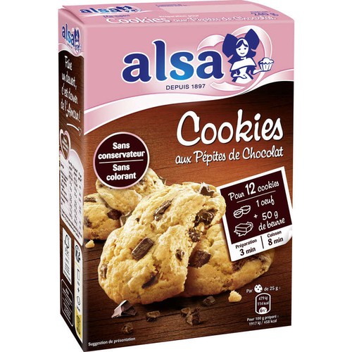 Alsa Préparation Cookie Pépites De Chocolat 240g