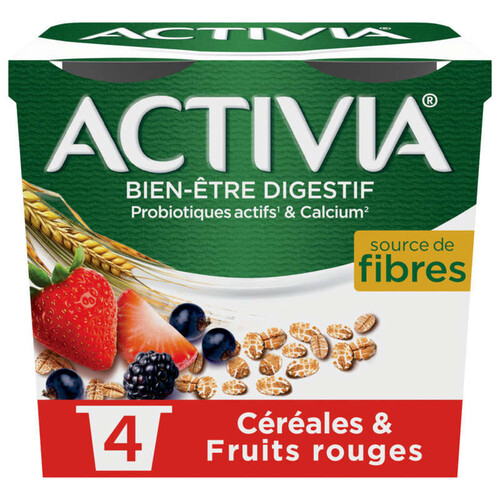 Activia yaourt aux fruits rouges et céréales bifidus 4x 115g