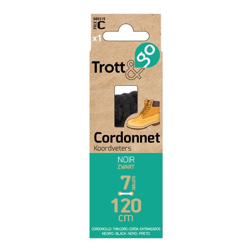 La Brosse Et Dupont Lacet Cordonnet Noir 120cm 1 Paire