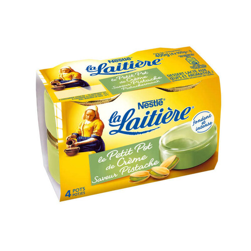 La Laitière Le Petit Pot de Crème saveur Pistache 4x100g