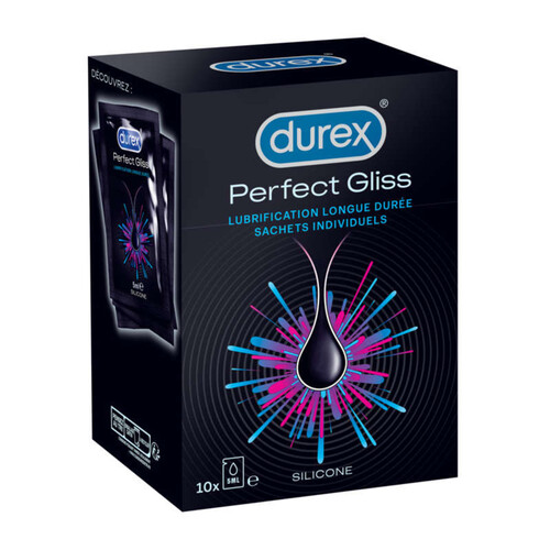 Durex Perfect Gliss Lubrification Longue Durée Sachets Individuels X10