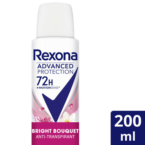 Rexona Déodorant Femme Spray Anti-Transpirant 72H Bright Bouquet 200Ml