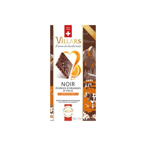 Villars Tablette Héritage 1901 Noir Orange d'Italie 100g