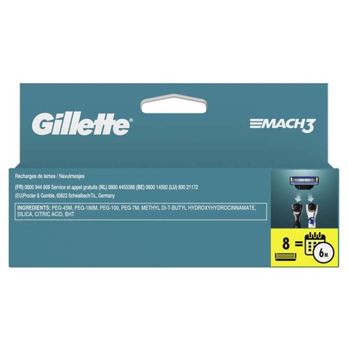 Gillette Mach3 Lames De Rasoir x8