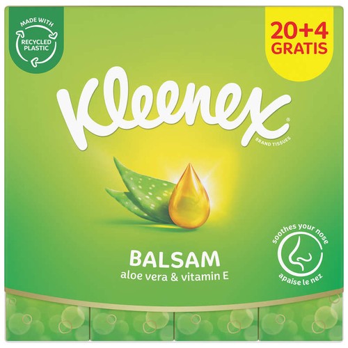Kleenex Mouchoirs Balsam Etuis Regular (20+4 Gratuit)