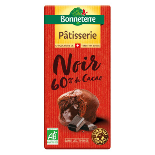 [Par Naturalia] Bonneterre Chocolat Noir Pâtisserie Bio 200g