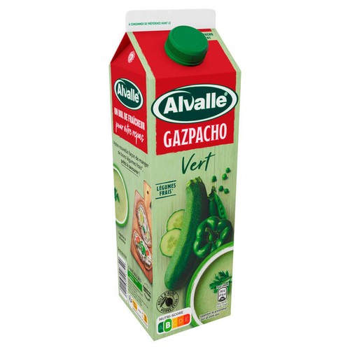 Alvalle - Gazpacho vert - Soupe froide de légumes - La Brique de 1L