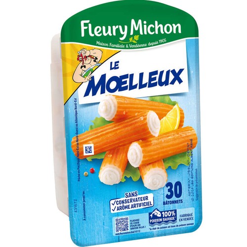 Fleury Michon 30 Bâtonnets Surimi Moelleux 450g