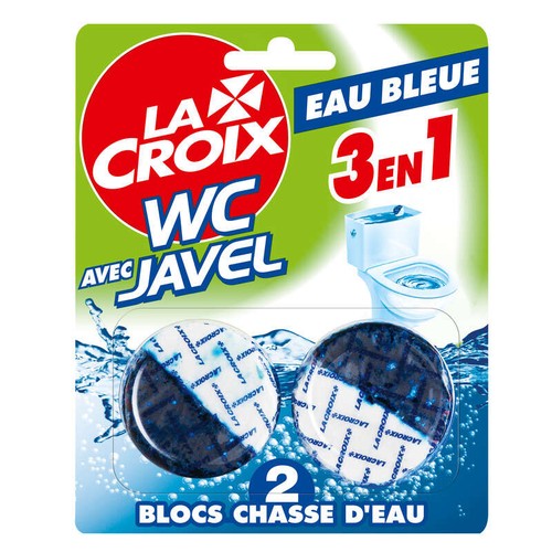 La Croix Wc Bloc Chasse Javel Eau Bleue 96g