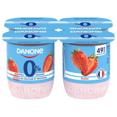 Light & Free Yaourt aux fruits fraise allégé 0% 4x125g