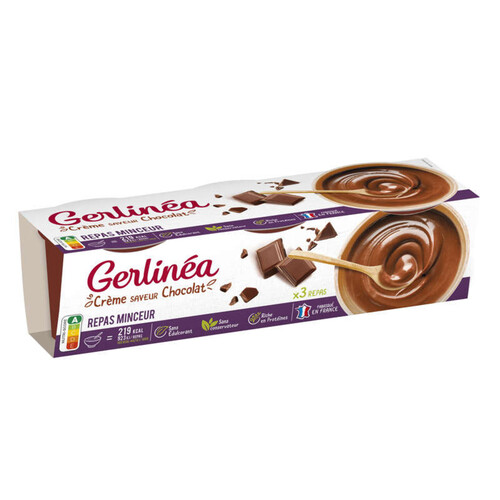 Gerlinéa Coupelle Crème Saveur Chocolat 3 X 210 G