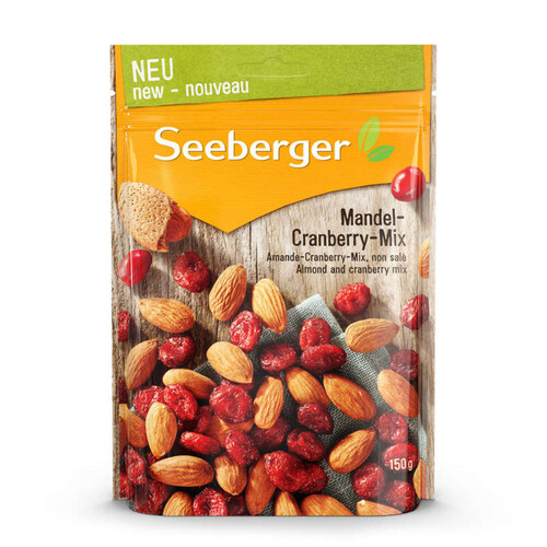 Seeberger Mélange d'amandes et cranberries non salés 150g