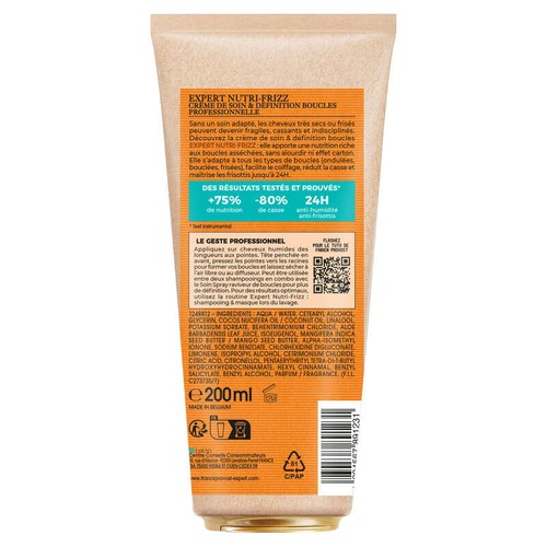 Frank Provost Expert Nutri-frizz Crème de soin & définition cheveux très secs et frisés 200ml