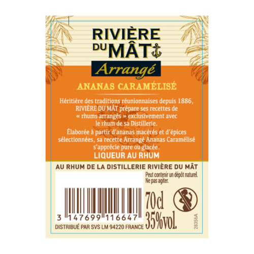 Riviere du Mat Rhum Arrangé Ananas Caramélisé  70cl