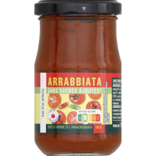 Monoprix Sauce Arrabbiata sans sucres ajoutés 190g