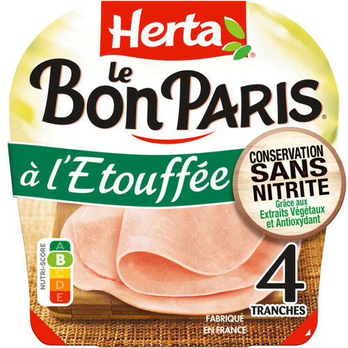 Herta Le Bon Paris jambon à l'étouffée 4 tranches 140g