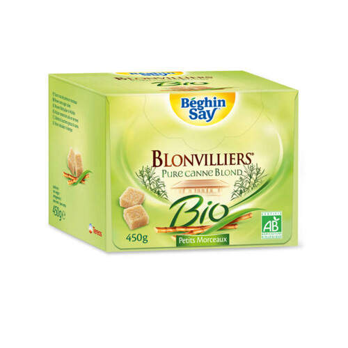 Béghin Say Blonvilliers sucre blond de canne en morceaux bio 450g