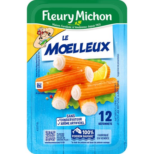 Fleury Michon 12 Bâtonnets Surmi Moelleux 180g
