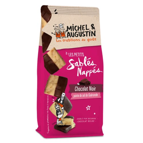 Michel & Augustin Petits sablés nappés chocolat noir et sel 140g