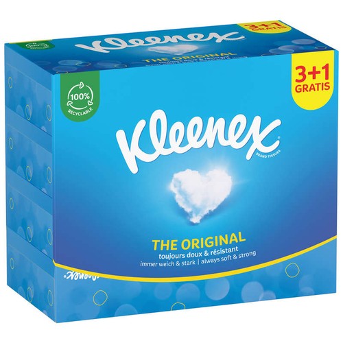 Kleenex Mouchoirs Boîte The Original (3+1 Gratuit)