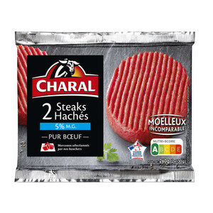 Charal Steaks Hachés Frais Pur Boeuf, 5% De Mat. Gr..