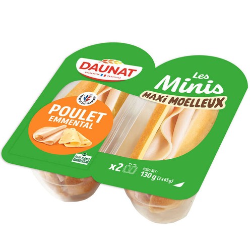 Daunat Les mini maxi moelleux blanc de poulet emmental 130g