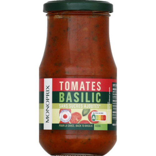 Monoprix Sauce tomate basilic sans sucres ajoutés 420g